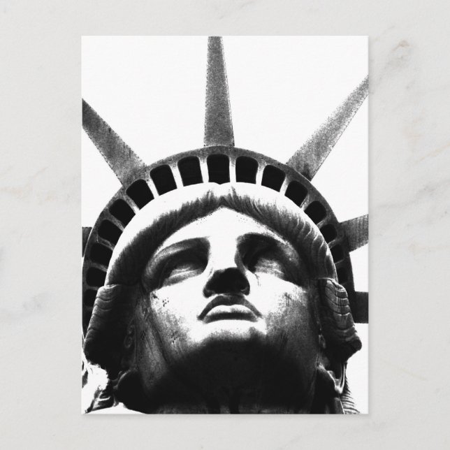 Black & White Statue of Liberty Postcard (Front)