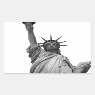 Black & White Statue of Liberty Rectangular Sticker
