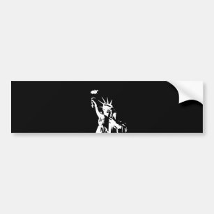 Black & White Statue of Liberty Silhouette Bumper Sticker