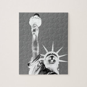 Black & White Statueof Liberty New York City Jigsaw Puzzle
