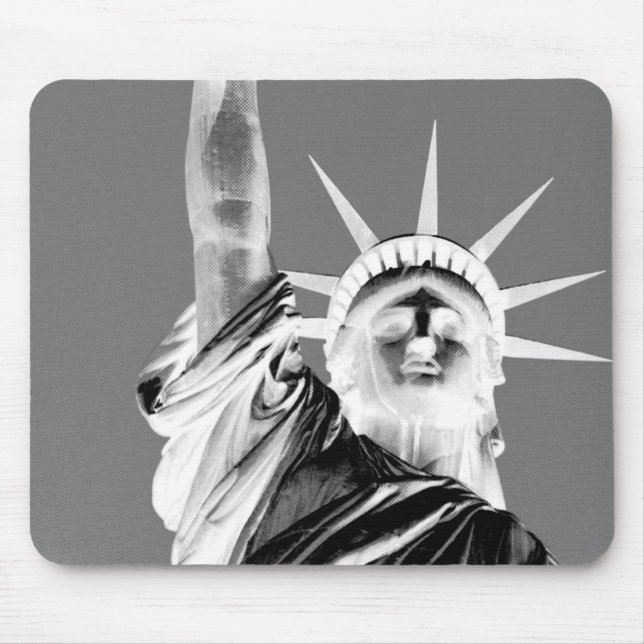 Black & White Statueof Liberty New York City Mouse Pad (Front)