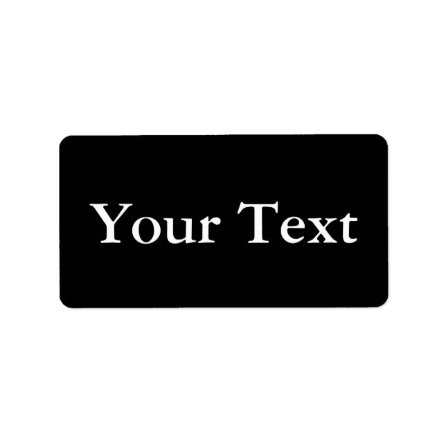 Black & White Stickers or Labels w/ Custom Text (Front)