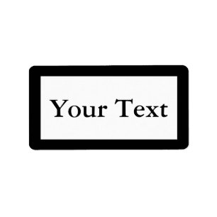 Black & White Stickers or Labels w/ Custom Text