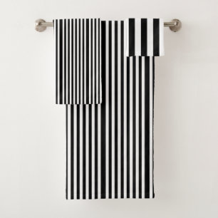 Black & White Stripe  Bathroom Towel Sets