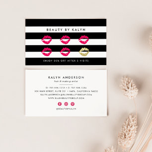 Black & White Stripe Beauty Loyalty Card