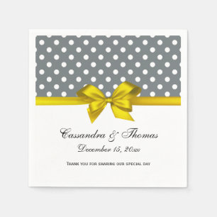 Black White Stripe Damask Blue Ribbon Napkin