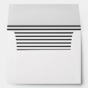 Black & White Stripe Lined Envelope