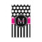 Black White Stripe Polka Dot Hot Pink Monogram