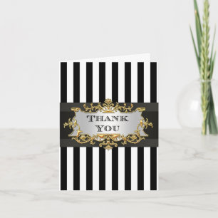 Black White Stripe Thank You for AA Card