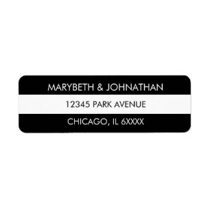 Black & White Stripe Wedding Address Labels