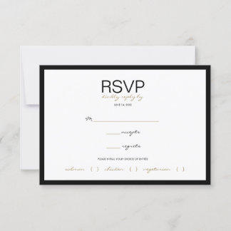 Black & White Stripe Wedding RSVP Response Cards