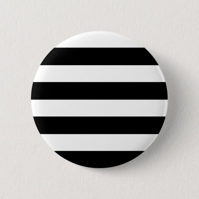 Black & White Striped 6 Cm Round Badge (Front)