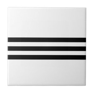 Black & White Striped Ceramic Tile