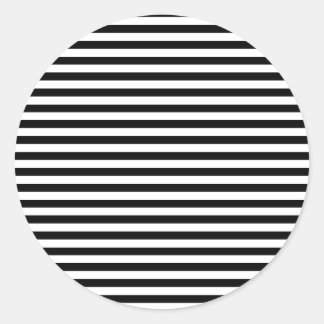 Black & white striped classic round sticker