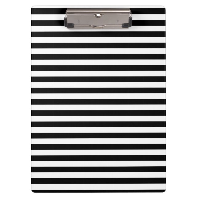 Black & White Striped Clipboard (Front)