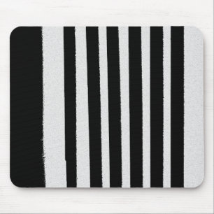 Black & White Striped Cool Simple Patterns Mouse Pad