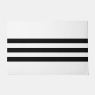 Black & White Striped Doormat