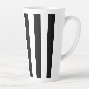 Black & White Striped  Latte Mug