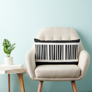 Black & White Striped Lumbar Pillow