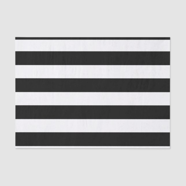 Black White Striped Modern Wedding Party Tissue Paper (Front)