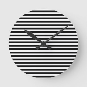 Black & white striped round clock
