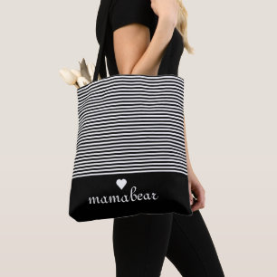 Black & White Striped Tote Bag
