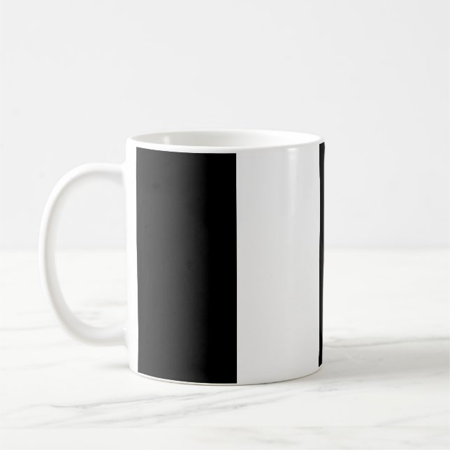Black & white striped vertical coffee mug (Left)