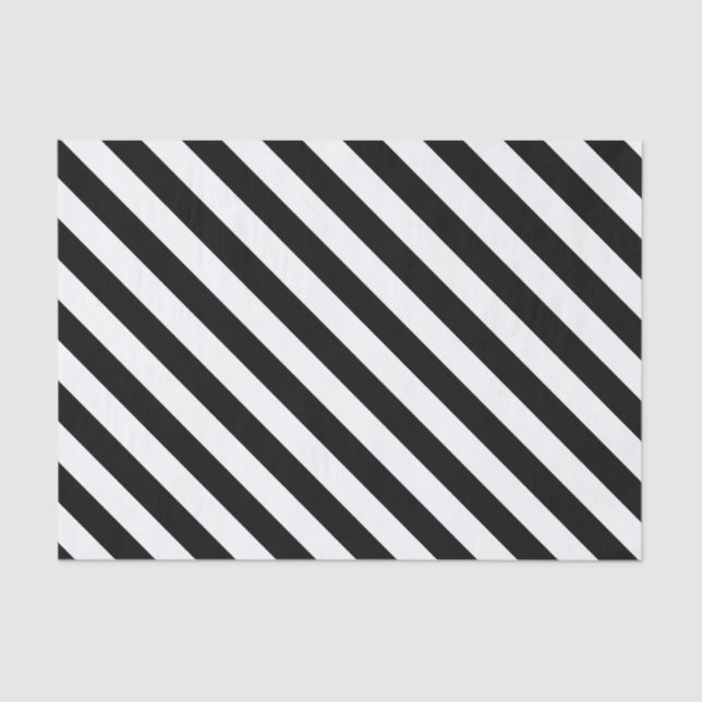 Black & white striped wedding gift tissue paper (Front)