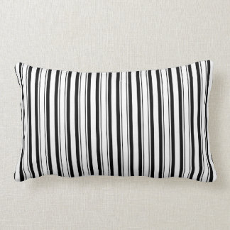 Black & White Stripes (Add 3rd Colour) Lumbar Cushion