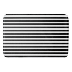 Black/White Stripes Bath Mat
