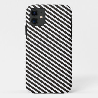 Black & White Stripes - black iPhone 11 Case