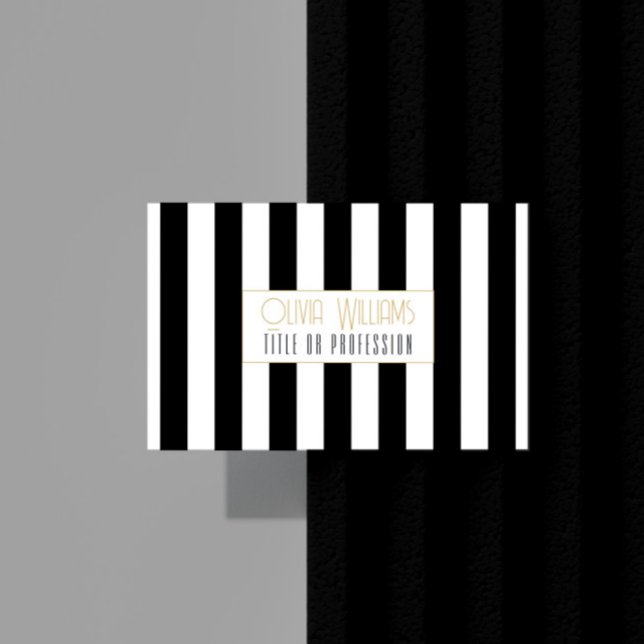 Black White Stripes Business Card (Creator Uploaded)