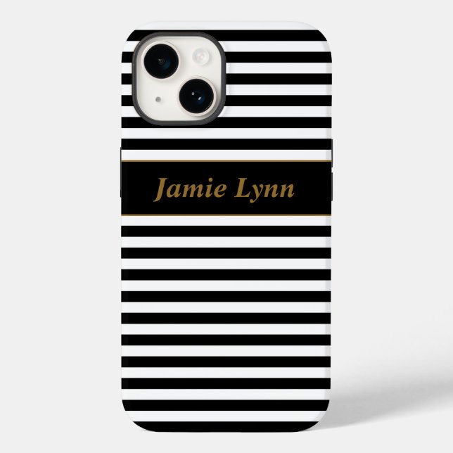 Black/White Stripes Case-Mate iPhone Case (Back)