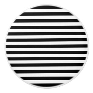 Black & White Stripes Ceramic Knob