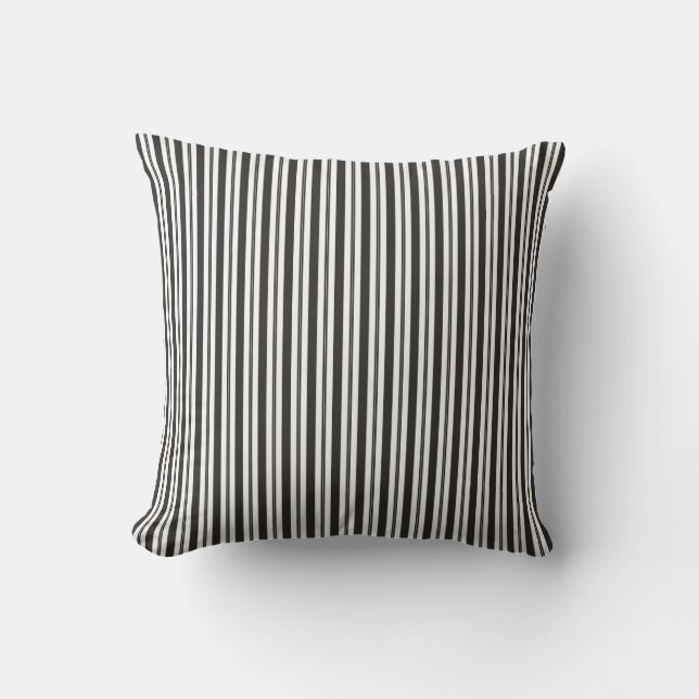 Black White Stripes Farmhouse Modern Pattern 03 Cushion (Front)