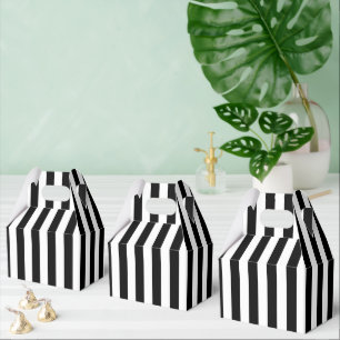 Black White Stripes Favour Box