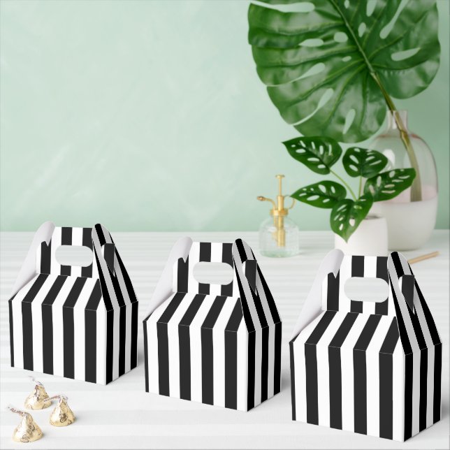 Black White Stripes Favour Box (Multiple)