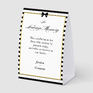 Black White Stripes Gold Wedding In Loving Memory