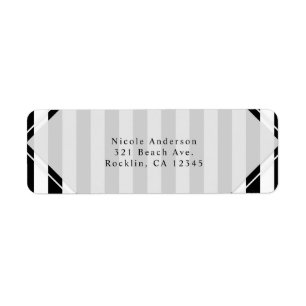Black & White Stripes Modern Striped Invitation Return Address Label