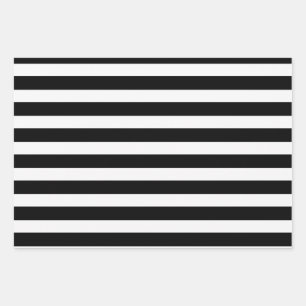 Black & White Stripes Party or Christmas Wrapping Paper Sheet