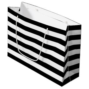 Black White Stripes Pattern {pick your color} Large Gift Bag
