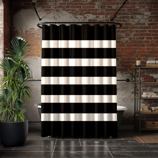 Black & white stripes pattern shower curtain (Creator Uploaded)