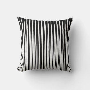 Black White Stripes Patterns Ombre Colours Stylish Cushion