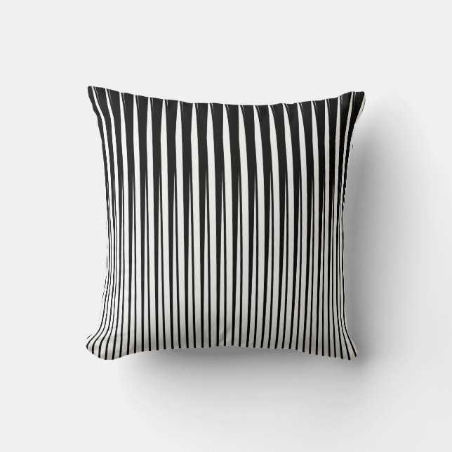 Black White Stripes Patterns Ombre Colours Stylish Cushion (Front)