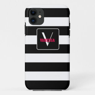 Black & White Stripes - Personalise Your Own iPhone 11 Case