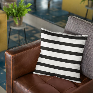 Black & White Stripes Polyester Pillow