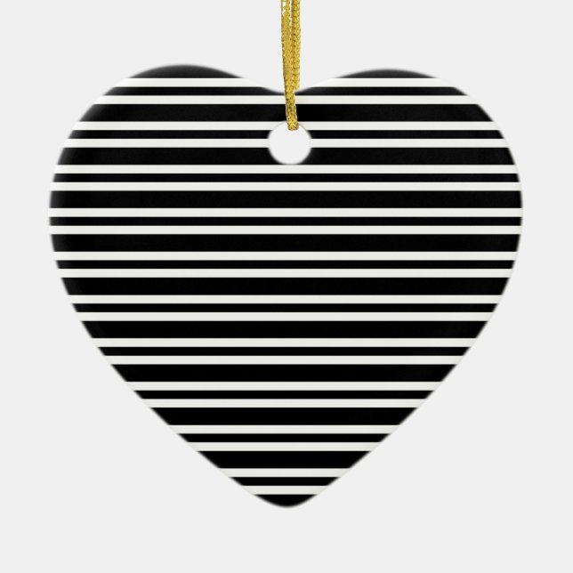 Black White Stripes Seamless Pattern Ceramic Ornament (Front)