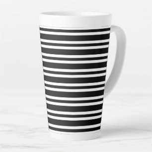 Black White Stripes Seamless Pattern Latte Mug