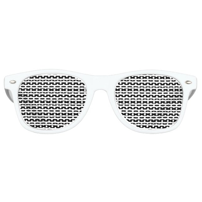Black White Stripes Seamless Pattern Retro Sunglasses (Front)