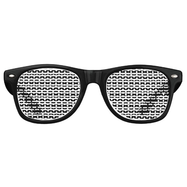 Black White Stripes Seamless Pattern Retro Sunglasses (Front)